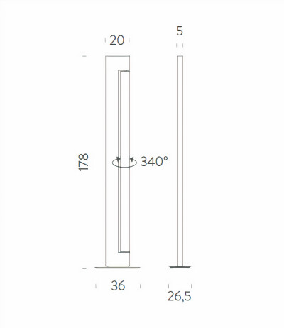 Nemo Ara Floor LED Stehleuchte Deckenfluter + drehbares Lichtschild 2700/3000K mit Doppel-Schnurdimmer Ausstellungsleuchte