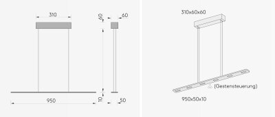 Byok Lighting Piani Mono 125 Pendelleuchte Alu matt eloxiert 2700K TRIAC dimmbar Ausstellungsst&uuml;ck