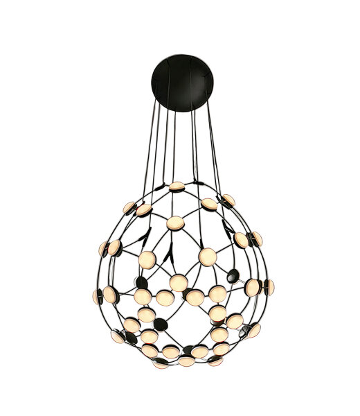 Luceplan Mesh D86C55 schwarze LED-Pendelleuchte &Oslash; 55 cm Kabel&auml;nge 100/500 cm Entwurf Francisco Gomez Paz