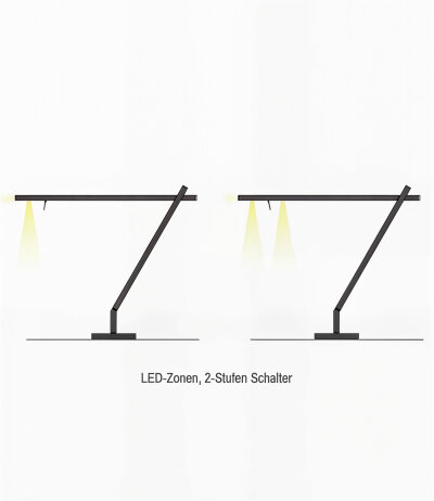 Byok Lighting Squadrina moderne gelenkige LED-Tischleuchte aus quadratischem Aluminiumprofil