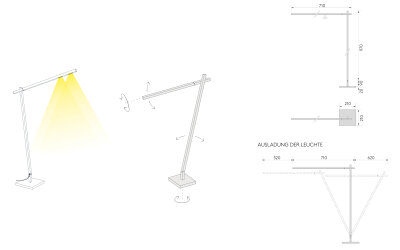 Byok Lighting Squadrone formal reduzierte LED-Stehleuchte Leseleuchte aus quadratischen Aluminiumprofilen