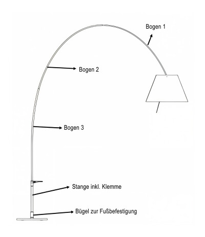 Luceplan Lady Costanza D13E Ersatzteile Pos. F: Halbring mit Nutmutter, schwarz