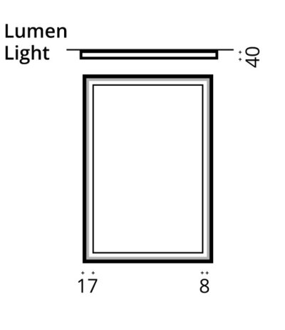 Top Light Lumen Light LED Lichtspiegel mit Alurahmen und Rumumbeleuchtung