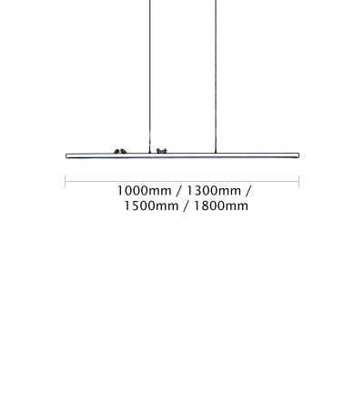 LichtRaumFunktion SlimLane schlanke lineare LED-Pendelleuchte direkt/indirektes Licht mit Gestensensor LED 2700K