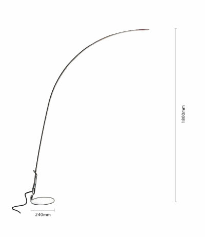 LichtRaumFunktion LightPin Curve bogenf&ouml;rmige filigrane LED-Stehleuchte Leseleuchte Casambi dimmbar LED 2700K