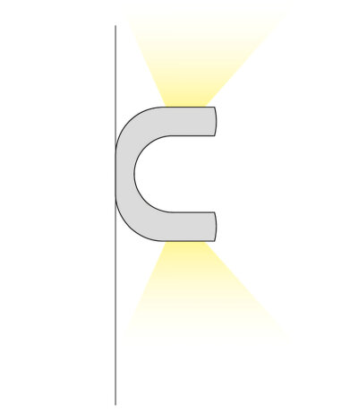 Byok Lighting Ricurvo Wandleuchte geschwungene Metallstruktur mit Up/Down Licht 2700K TRIAC dimmbar