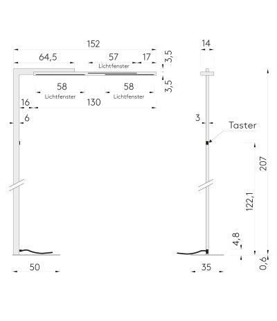 Byok Lighting Grado LS Einzelarbeitsplatz LED-B&uuml;rostehleuchte Up/Downlight getrennt schalt-/dimmbar