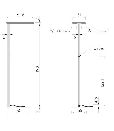 ByokLighting Campo L moderne klassische lichtstarke B&uuml;ro Standleuchte f&uuml;r 1-2 Arbeitspl&auml;tze