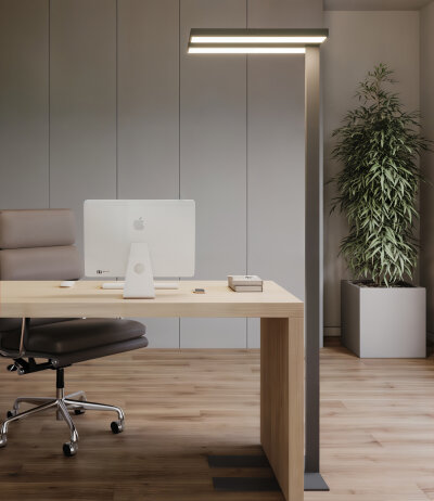 ByokLighting Campo L moderne klassische lichtstarke B&uuml;ro Standleuchte f&uuml;r 1-2 Arbeitspl&auml;tze