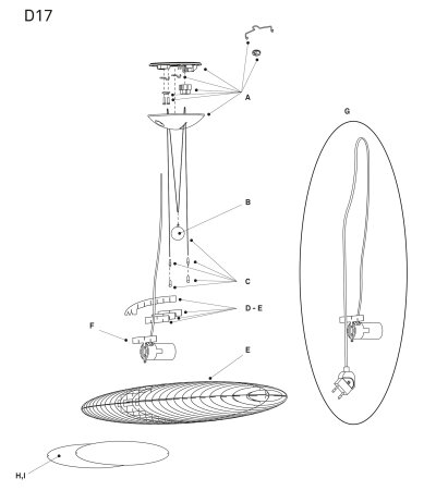 Luceplan Titania D17 Pendelleuchte Ersatzteile