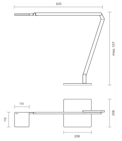 Nimbus Lighting Roxxane Home LED-Tisch-/Wandleuchte mit Gestensteuerung und 3D-Gelenkkopf