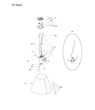 Luceplan Costanza D13 Ersatzteile Pos. E: Dimmerplatine mit Lampenfassungsteil E27