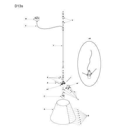 Luceplan Costanza D13 Ersatzteile Pos. E: Dimmerplatine mit Lampenfassungsteil E27