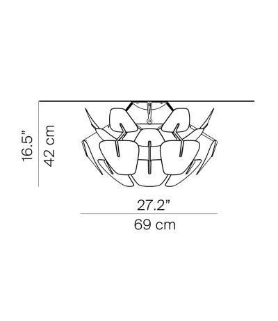 Luceplan Hope D66/12p Deckenleuchten &Oslash; 69 cm mit transparenten Fresnellinsen 3x E14 Fassung LED-Retrofit kompatibel