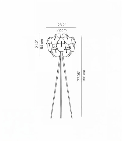 Luceplan Hope D66/18td Stehleuchte mit klaren Kunststoff-Fresnellinsen Leuchtenkopf &Oslash; 72 cm mit Schnurdimmer LED-Retrofit kompatibel Entwurf Francisco Gomez Paz und Paolo Rizzatto