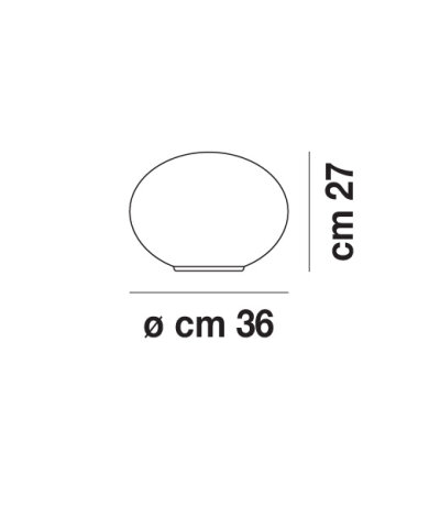 Vistosi Lucciola LT P Tischleuchte ovales wei&szlig;es Muranoglas &Oslash;36cm Sockel E27 max. 77W Ein/Aus-Schnurschalter