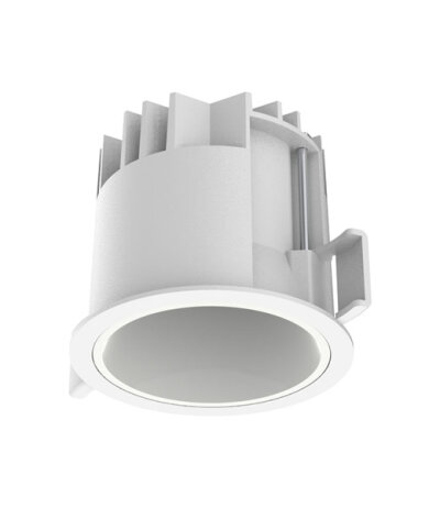 Neko Lighting Takeo T75 nicht verstellbare lichtstarke LED-Einbauleuchte mit hohem Sehkomfort 11W 3000K CRI90 f&uuml;r Deckenst&auml;rken 1-25mm Optik 50&deg; inkl. TRIAC dimmbarem Betriebsger&auml;t Rahmen Wei&szlig; / Reflektor Wei&szlig;