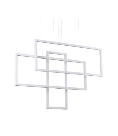 Ideal Lux FRAME SP Rettangolo LED-Pendelleuchte Struktur Weiß 3000K