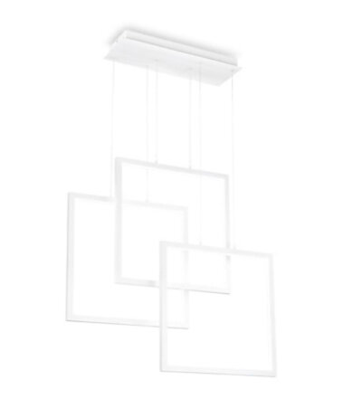 Ideal Lux FRAME SP Qadrato LED-Pendelleuchte Struktur Wei&szlig; 3000K