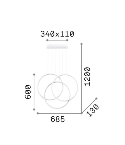 Ideal Lux FRAME SP Cerchio ringf&ouml;rmige LED-Pendelleuchte Struktur Schwarz