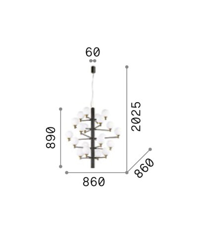 Ideal Lux COPERNICO SP20 Pendelleuchte mit G9 Fassungen Struktur Weiß edles Design