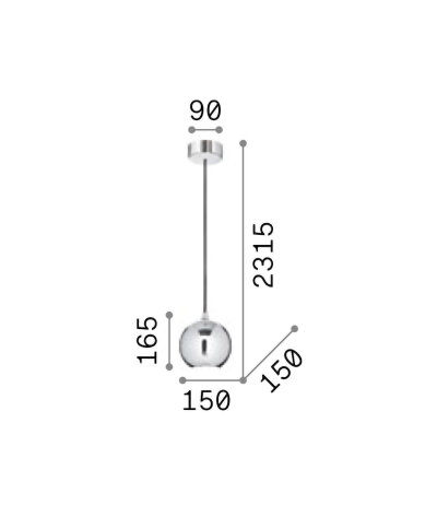 Ideal Lux MR JACK SP1 BIG Pendelleuchte mit GU10 Fassung Struktur Chrom rundes Design