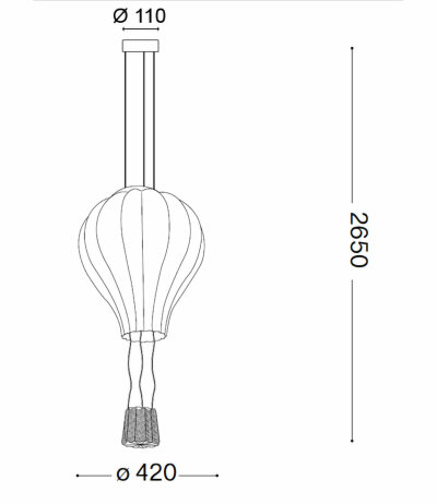 Ideal Lux DREAM BIG SP1 D42 Pendelleuchte mit E27 Fasssung Struktur Wei&szlig; Form eines Hei&szlig;luftballons