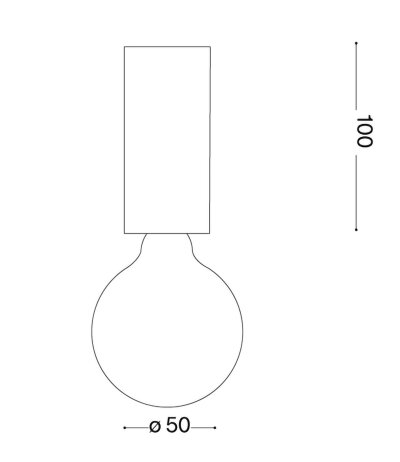 Ideal Lux PETIT PL1 Deckenleuchte mit E27 Fassung Struktur Weiß Formähnlichkeit einer Glübirne