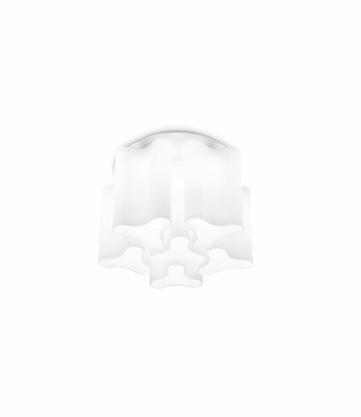 Ideal Lux COMPO PL6 weiße Glas-Deckenleuchte mit...
