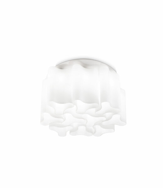 Ideal Lux COMPO PL10 weiße Glas-Deckenleuchte mit...