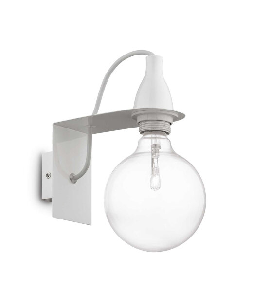 Ideal Lux MINIMAL AP1 Wandleuchte mit E27 Fassung Struktur Wei&szlig; gl&uuml;hbirnen&auml;hnliches Design