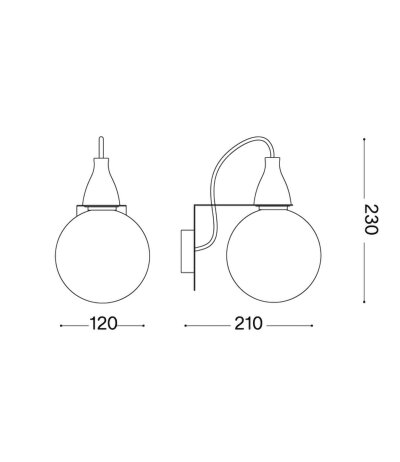 Ideal Lux MINIMAL AP1 Wandleuchte mit E27 Fassung Struktur Wei&szlig; gl&uuml;hbirnen&auml;hnliches Design