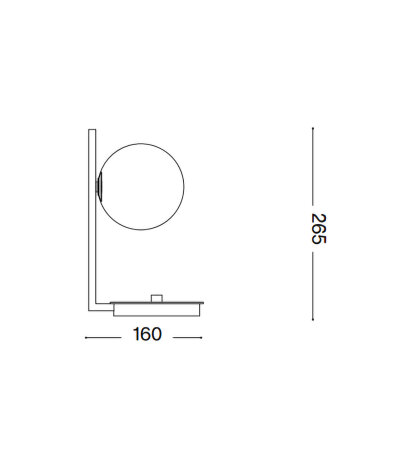 Ideal Lux BIRDS TL1 Tischleuchte Schwarz/Messing Glas Wei&szlig; mit Ein/Aus-Schnurschalter