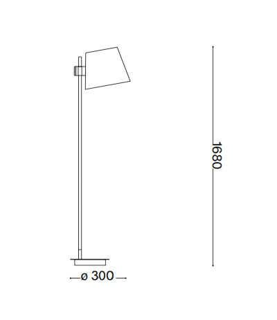 Ideal Lux AXEL PT1 Stehleuchte mit E27 Fassung Struktur Schwarz Stange aus Naturholz Lampenkopf h&ouml;henverstellbar