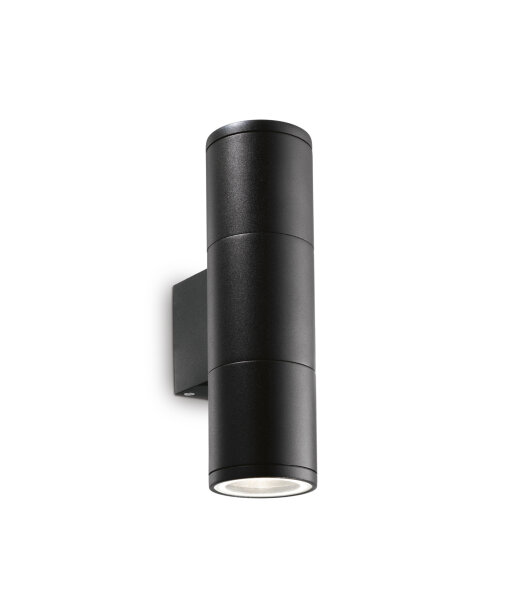 Ideal Lux GUN AP2 SMALL zylindrische schwarze Outdoor Up/Down Wandleuchte mit GU10 Fassungen