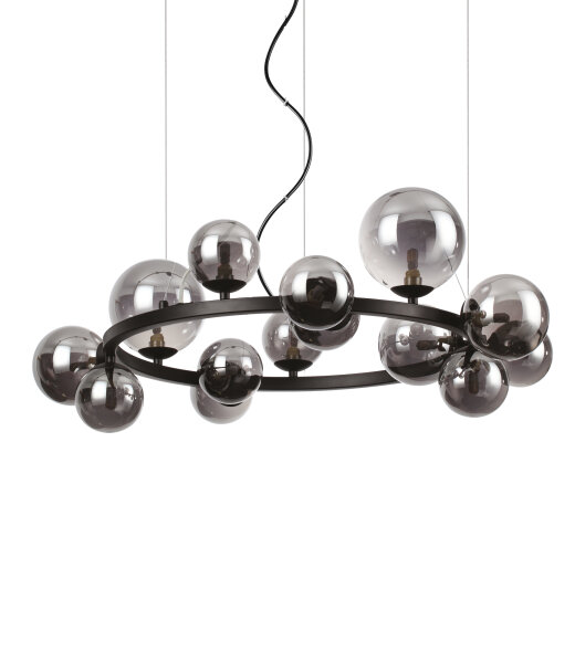 Ideal Lux PERLAGE SP14 runde schwarze Pendelleuchte 14...