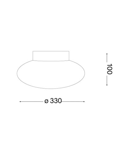 Ideal Lux SMARTIES PL1 D33 runde wei&szlig;e Glas-Deckenleuchte mit E27 Fassung