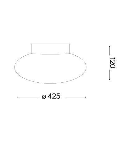 Ideal Lux SMARTIES PL2 D42 runde wei&szlig;e Glas-Deckenleuchte mit  zwei E27 Fassungen