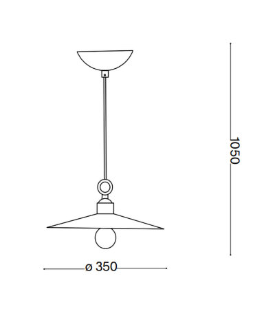 Ideal Lux CANTINA SP1 messing brünierte Pendelleuchte Industriedesign E27 Fassung Stoffkabel