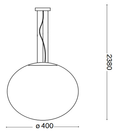 Ideal Lux CANDY SP1 D40 wei&szlig;e kugelf&ouml;rmige Glas Pendelleuchte (&Oslash;40cm) mit E27 Fassung