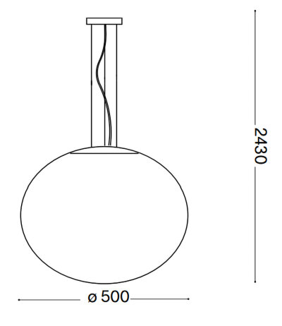 Ideal Lux CANDY SP1 D50 wei&szlig;e kugelf&ouml;rmige Glas Pendelleuchte (&Oslash;50cm) mit E27 Fassung