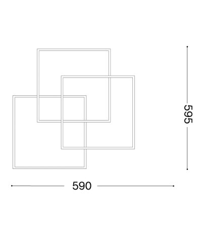 Ideal Lux FRAME PL QUADRATO Deckenleuchte in quadratischem Design Struktur Schwarz