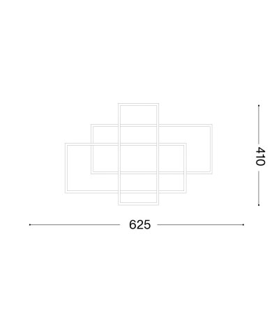 Ideal Lux FRAME PL RETTANGOLO Deckenleuchte in rechteckigem Design Struktur Schwarz