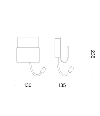 Ideal Lux PROBE AP2 wei&szlig;e Bett-Wandleuchte Leselicht + Indirektlicht schaltbar mit USB-Steckdose