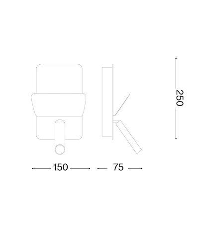 Ideal Lux READ AP wei&szlig;e Wand-/Bettleuchte mit USB-Steckdose und Ein/Aus-Schalter