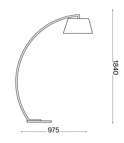 Ideal Lux PAGODA PT1 schwarze Stehleuchte E27 Fassung Stoffschirm Ein/Aus-Schnurschalter