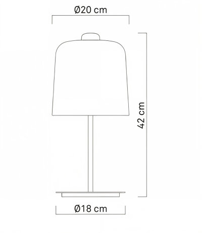 Luceplan Zile B0220 Tischleuchte H&ouml;he 42 cm mit Ein/Aus-Schnurschalter Entwurf Archirivolto