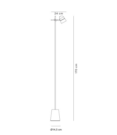 Luceplan Counterbalance D73t verstellbare schwarze Stehleuchte mit 2-Stufen-Schalter Daniel Rybakken