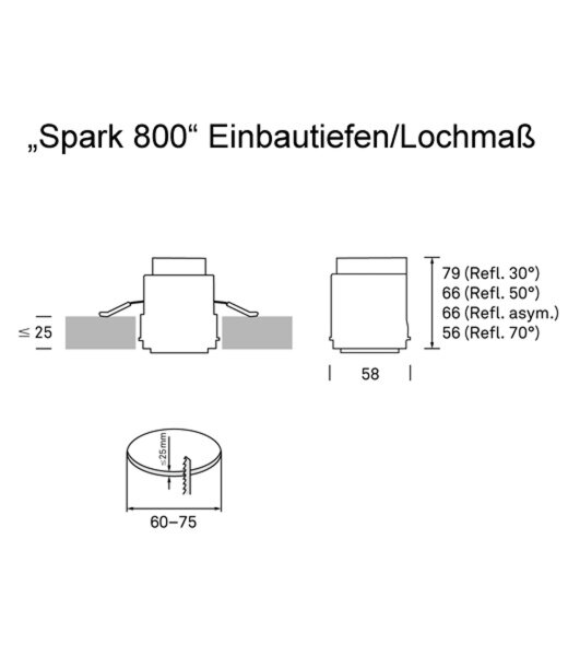 SPARK EB-Leuchte m. Abdeckring 78