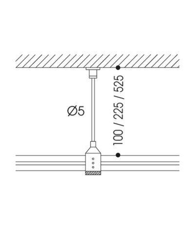 Oligo Check-In Tr&auml;ger &Oslash;6 mm L&auml;nge 100 mm Struktur Chrom matt